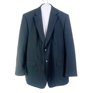 Statements Black Blazer Suit Jacket Men's 48L Long Two Button Notch Lapel